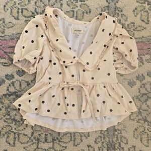 Porridge Beige Polka Dot Blouse
